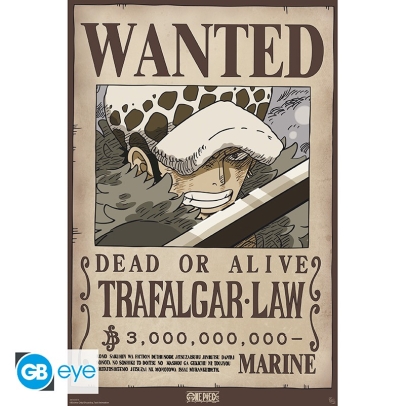 One Piece: Голям Плакат - Wanted Trafalgar Law Wano