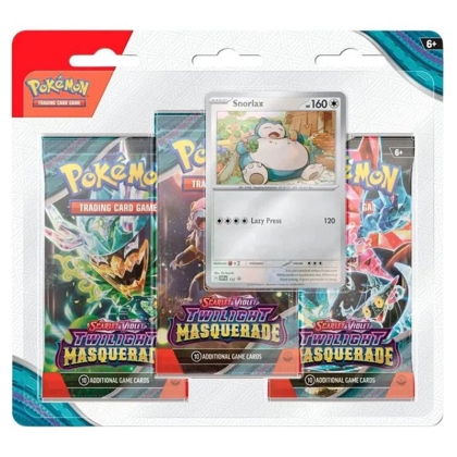 PRE-ORDER: Pokemon TCG Scarlet & Violet 6 Twilight Masquerade - 3 Pack Blister and Snorlax promo card