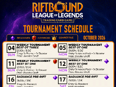 Hobby Games Riftbound: League of Legends TCG Турнири Октомври 2026