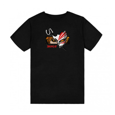 Bleach White Themed T-Shirt with Embroidery - Hollow Ichigo Bankai