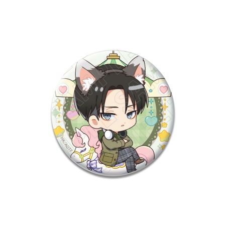 Attack on Titan Can Badge - Levi Neko
