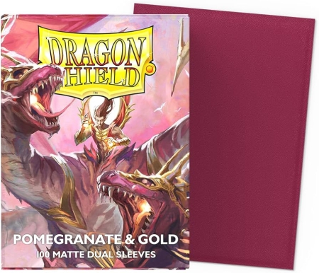 Dragon Shield: Големи протектори за карти - Pomegranate & Gold - Matte Dual Sleeves
