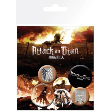 Attack on Titan Pin Badges 6-Pack Characters