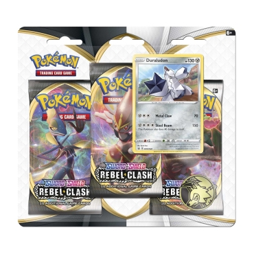 Pokémon TCG: Sword & Shield-Rebel Clash 3 Booster Packs, Coin & Duraludon Promo Card