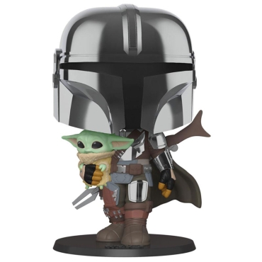 Star Wars The Mandalorian POP Vinyl Голяма Колекционерска Фигурка - The Mandalorian With The Child 25 cm