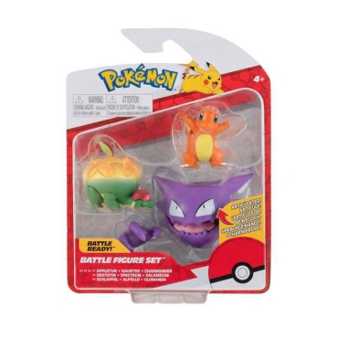 Pokémon Battle Mini Figures Pack - Appletun, Haunter & Charmander