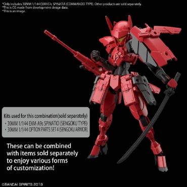 Gundam Model Kit 30 Minutes Missions Екшън Фигурка - 30MM Exm-E7C Spinatia (Commando Type) 1/144