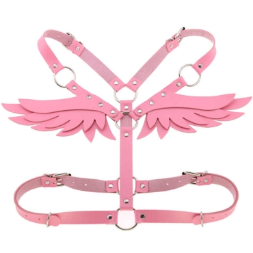 Cosplay Harness Wing Body Chain Accessory - Baby Pink