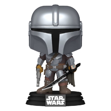 Star Wars Funko POP Disney: The Mandalorian Колекционерска Фигурка - The Mandalorian with Darksaber #663 Bobble-Head