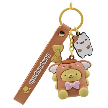 Sanrio Animal Series Keychain with Hand Strap Hello Kitty and Friends - Pompompurin