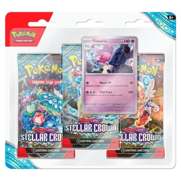Pokemon TCG Scarlet & Violet 7 Stellar Crown - 3 Pack Blister and Tinkaton promo card