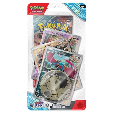 Pokemon TCG Scarlet & Violet 7 Stellar Crown - Premium Checklane Blister Roaring Moon промо карта