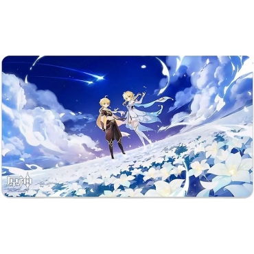 Genshin Impact Twin Stars on Floral Sea: Подложка за игра/Mousepad - Aether & Lumine