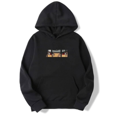 Naruto Shippuden Еmbroidery Thick Black Hoodie - Uchiha Itachi