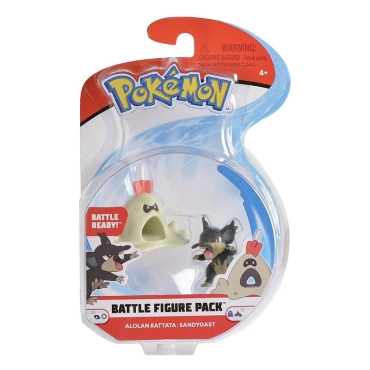 Pokemon: Екшън Фигурки Комплект - 2-Pack Alolan Rattata, Sandygast