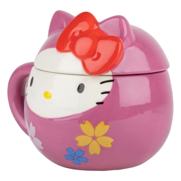 Sanrio 3D Голяма Керамична Чаша - Hello Kitty Kitty Daruma