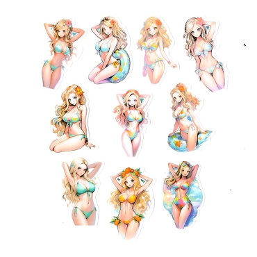 Bikini Anime Girls Комплект Стикери 10 бр.