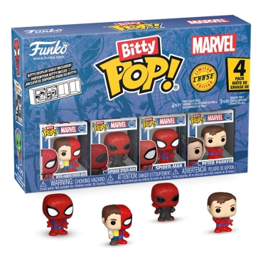 Spider-Man Bitty POP! Mystery Box Комплект Фигурки + Chase - Peter Parker, Spider-Man, Superior Spider-Man