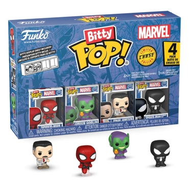Spider-Man Bitty POP! Mystery Box Комплект Фигурки + Chase - Spider-Man, Green Goblin, J. Jonah Jameson