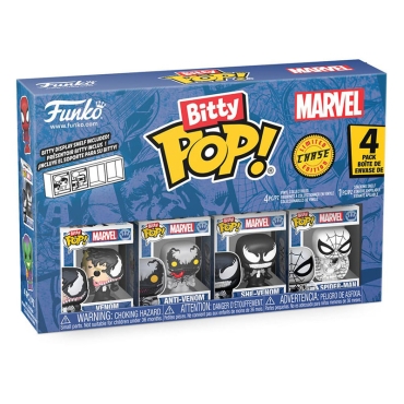 Spider-Man Bitty POP! Vinyl Figure 4-Pack Series 3 2 cm - Venom, Anti-Venom, She-Venom + Chase