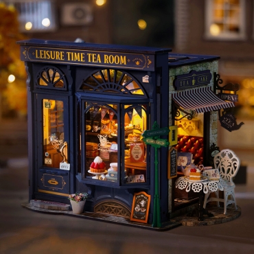 Robotime DIY Модел за Сглобяване - Leisure Time Tea Room