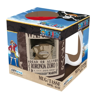 ONE PIECE - Mug - 460 ml - "Zoro Wanted"
