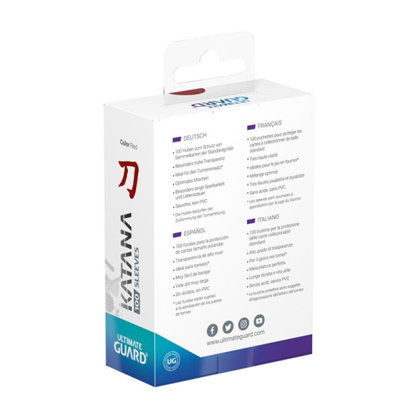 Ultimate Guard - Протектор за карти Стандартни Katana - Червени 100 броя