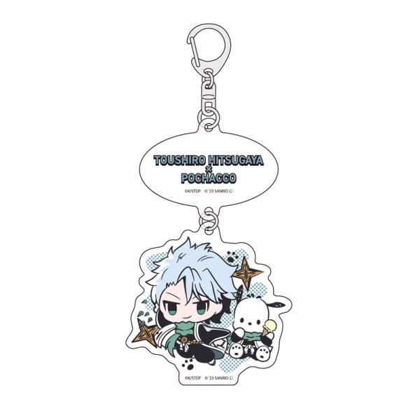 Linking Acrylic Key Chain "BLEACH Sennen Kessen Hen x Sanrio Characters" 08 / Toshiro Hitsugaya x Pochacco (Mini Chara Illustration)