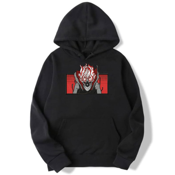 Dandadan Еmbroidery Thick Black Hoodie - Okarun Transformed