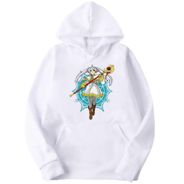 Frieren: Beyond Journey's End Бял Суитчер с бродерия - Frieren