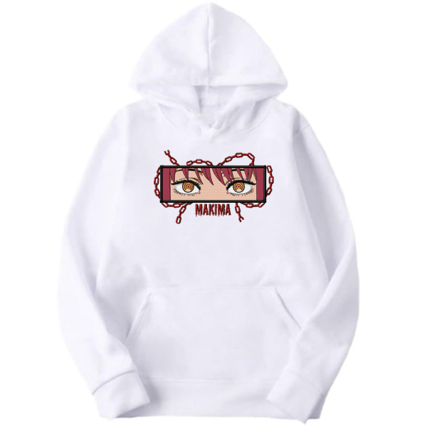 Chainsaw Man Бял Суитчер с бродерия - Makima