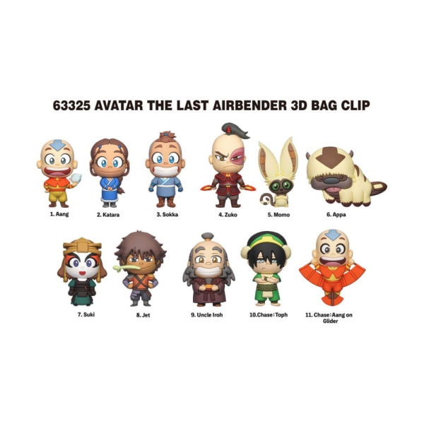 Avatar: The Last Airbender 3D PVC Bag Clips Series 1