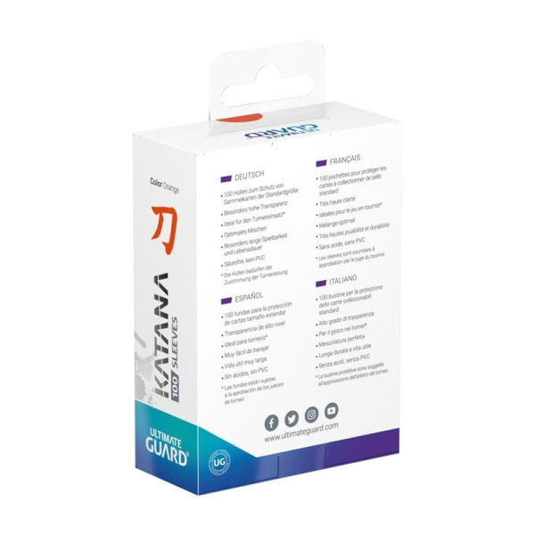 Ultimate Guard Katana Sleeves Standard Size (100) - Orange