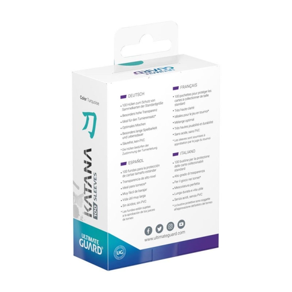 Ultimate Guard Katana Sleeves Standard Size (100) - Turquoise