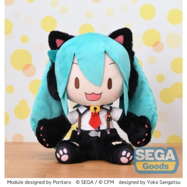 Hatsune Miku: Project DIVA Fuwa Petit Голяма Плюшена Играчка - Hatsune Miku Kitty Cat