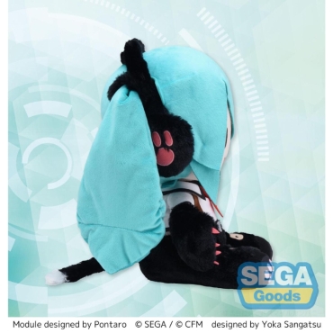 Hatsune Miku: Project DIVA Fuwa Petit Голяма Плюшена Играчка - Hatsune Miku Kitty Cat
