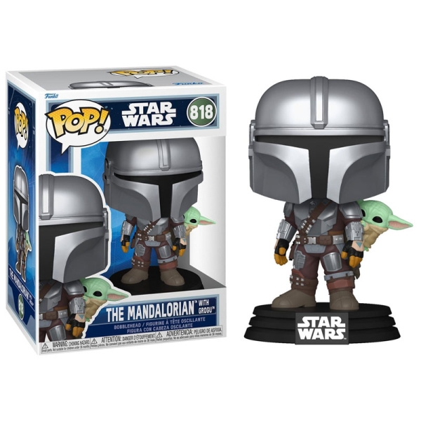 Star Wars Funko Pop! Колекционерска Фигурка - The Mandalorian with Grogu Bobblehead #836