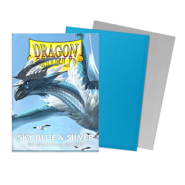 Dragon Shield Large Card Sleeves 100 pcs Dual Matte – Blue & Silver