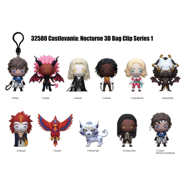 Castlevania Nocturne 3D Ключодържател Късмет - Series 1 - Асортимент
