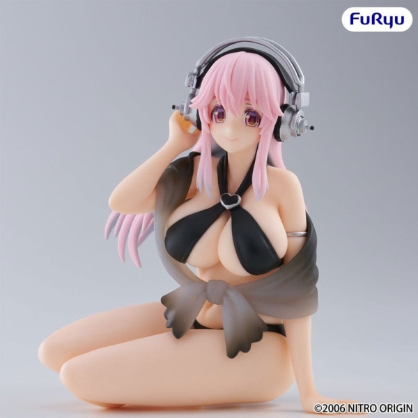 PRE-ORDER: Super Sonico Noodle Stopper PVC Statue Super Sonico Swimsuit Black Color Ver. 10 cm