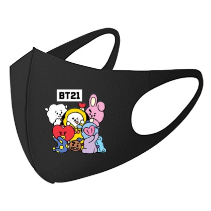 BTS: Protective / Cover Black Mask - BT21