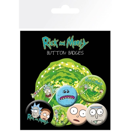 Rick & Mort Pin Badges 6-Pack