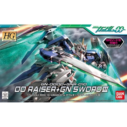 (HG) Gundam Model Kit Figura de acțiune - 00 Raiser + GN Sword 1/144