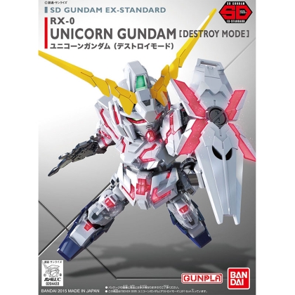 (SD) Gundam Model Kit Figura de acțiune - EX Standard 005 Unicorn Gundam (Mod Distruge)