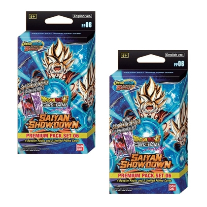 HOBBY COMBO: 2 x DRAGON BALL SUPER CARD GAME Unison Warrior Series Set 6 B15 Premium Pack Saiyan Showdown 