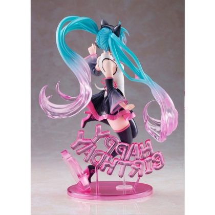 Vocaloid AMP PVC Statue Hatsune Miku Birthday 2021 Happy Cat ver. 23 cm