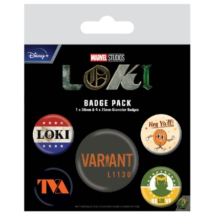 Marvel Loki Pin Badges 5-Pack Characters