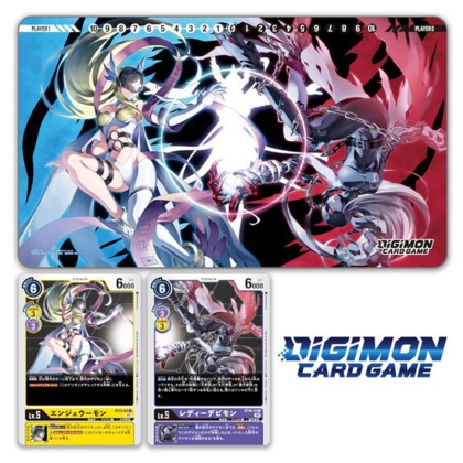 PRE-ORDER: Digimon Card Game Tamer Goods Set Angewomon ＆ LadyDevimon PB14 - Playmat and Card Set