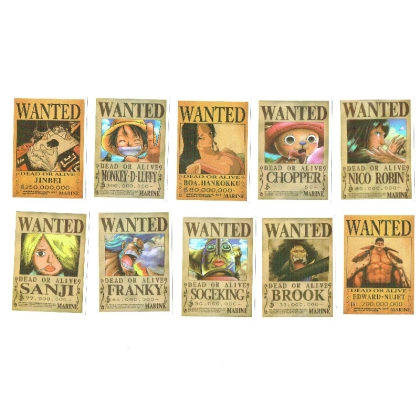 One Piece Wanted Sticker Pack - 10pcs