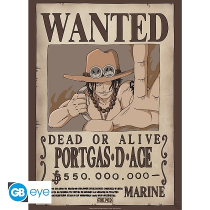 One Piece: Плакат - Wanted Ace - Damaged